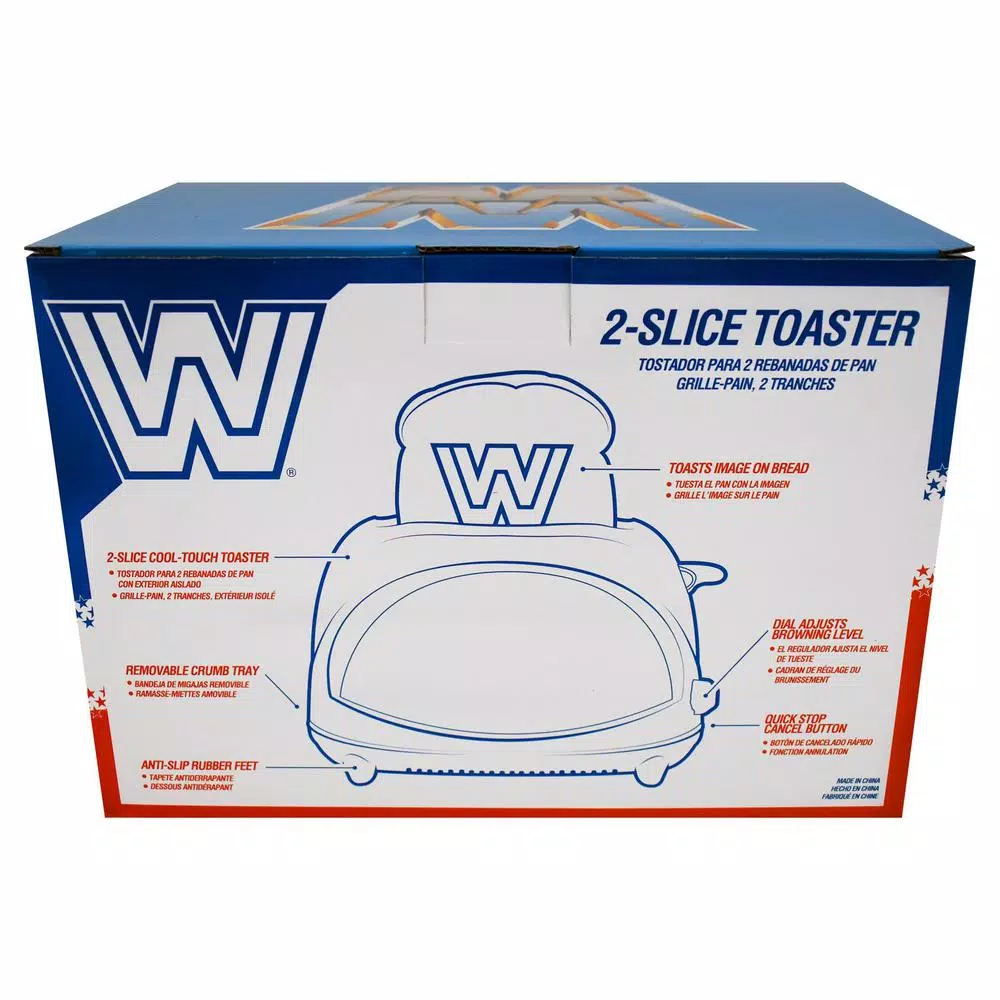 Uncanny Brands WWE Retro Blue Two-Slice Toaster, 600W