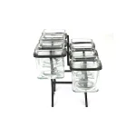 Mind Reader 6-Compartment Black Metal Condiment Server with 6 Removable 8 oz Glass Jars thumbnail 6