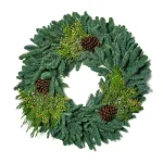 VAN ZYVERDEN 24 in. Fresh Cut Pacific Northwest Mixed Christmas Wreath with Noble Fir, Cedar, Juniper, and Pine Cones thumbnail 1
