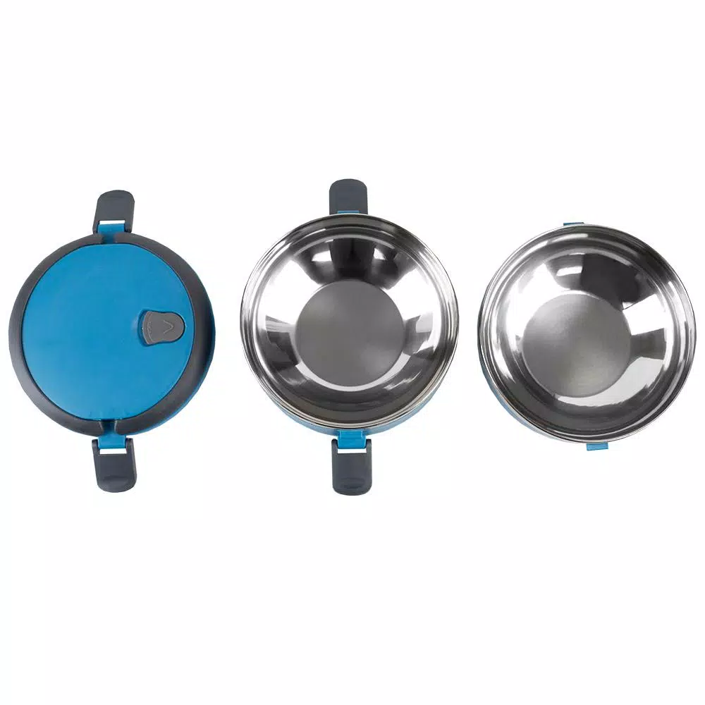 Unbranded 2-Tier Leak Proof Stainless Steel and Plastic Lunch Box - Blue