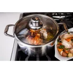 Swiss Diamond Premium Clad 6.3 Qt. Stainless Steel Round Dutch Oven with Glass Lid thumbnail 2