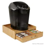 Mind Reader 32-Capacity Bamboo Brown K-Cup Storage Drawer with Lip Panel for Keurig thumbnail 1