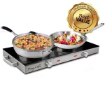 MegaChef 2-Burner 6 in. Stainless Steel Infrared Ceramic Countertop Cooktop thumbnail 4