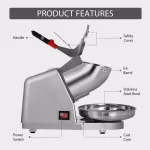VIVOHOME Electric Snow Cone Machine, 143lbs/hr Stainless Steel Ice Shaver for Countertop thumbnail 2