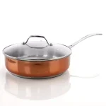 Oster Carabello 3.5 Qt. Stainless Steel Nonstick Saute Pan with Glass Lid, Copper thumbnail 1