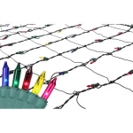 Northlight 4 ft. x 6 ft. Multi-Color Mini Net Style Christmas Lights with Green Wire, 150 Bulbs thumbnail 1