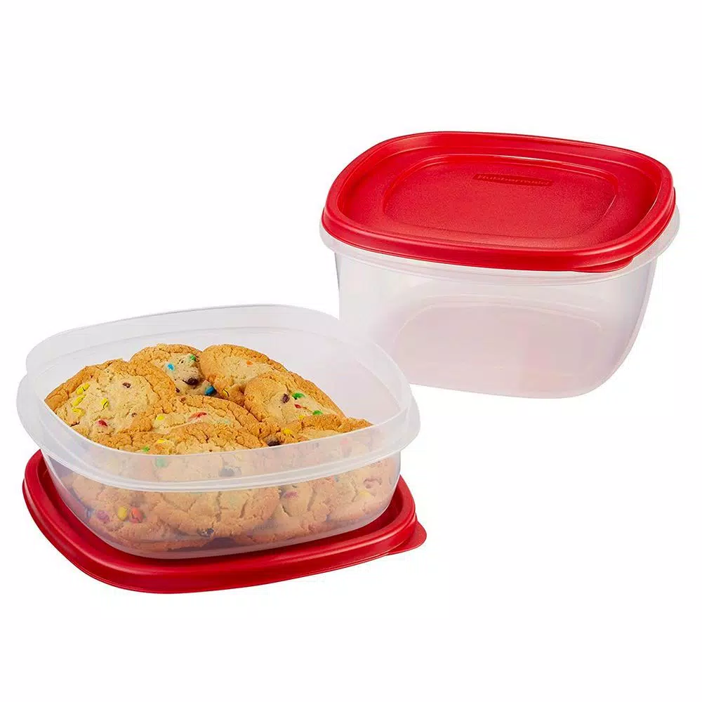 Rubbermaid Easy Find Lids 10-Piece Food Storage Container Set, Red/Clear