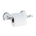 MODONA ARORA Toilet Paper Holder - White Porcelain & Polished Chrome Stainless Steel Roller thumbnail 1