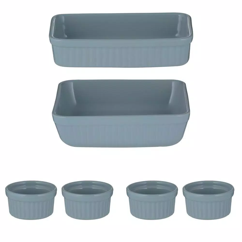 Mason Cash Classic 6-Piece Blue Stoneware Bakeware Set