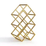 DANYA B Sparkling Gold Iron 9-Bottle Wine Rack - Modern Tabletop Storage thumbnail 3