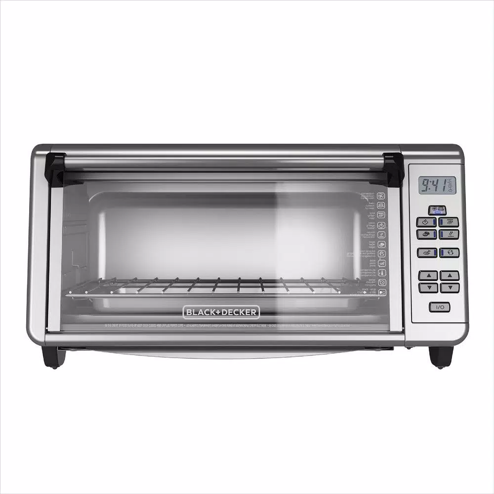 BLACK+DECKER 1550W Extra-Wide Digital Convection Toaster Oven, 8-Slice, Stainless Steel
