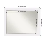 Amanti Art Corvino 45 in. W x 35 in. H Rectangular Beveled Edge Wood Bathroom Vanity Mirror, Satin White thumbnail 5