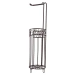 interDesign Twigz Freestanding Toilet Paper Holder Plus with Roll Reserve - Bronze Floral Design thumbnail 1