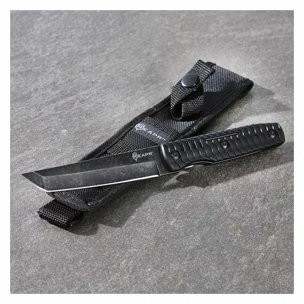 Sheffield REAPR TAC Tanto Knife Set - 2-Piece Fixed Blade and Folding Knife Set