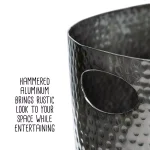 Honey-Can-Do Hammered Aluminum Beverage Tub with Handles - Glossy Black thumbnail 3