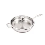 Swiss Diamond Premium Clad 5.3 qt. Stainless Steel Saute Pan with Glass Lid, 12.5 inch thumbnail 1