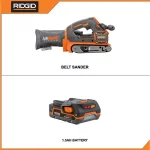 RIDGID 18V Cordless Brushless 3 in. x 18 in. Belt Sander with 1.5 Ah Lithium-Ion Battery thumbnail 2