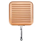 MasterPan Original Copper Pan 11 in. Square Aluminum Nonstick Copper-Infused Grill Pan thumbnail 3