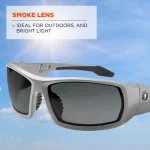 Ergodyne Skullerz Odin Safety Glasses, Matte Grey Frame, Smoke Tinted Lens thumbnail 3