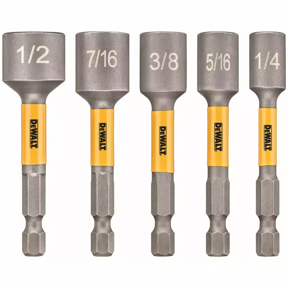 DEWALT MAX IMPACT 5-Piece Nut Driver Set, Impact Rated Hex Shank Nut Setters