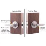Copper Creek Daley Satin Stainless Steel Privacy Bed and Bath Door Lever, ANSI Grade 3 thumbnail 5