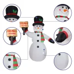 JOYDECOR 8 ft. Pre-Lit LED Snowman Christmas Inflatable with Board for Outdoor Holiday Decor thumbnail 7