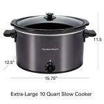 Hamilton Beach 10 Quart Slow Cooker with Folding Handles, Black thumbnail 2