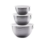 Tovolo 3-Piece Stainless Steel Mixing Bowl Set with Tight-Seal Lids thumbnail 1