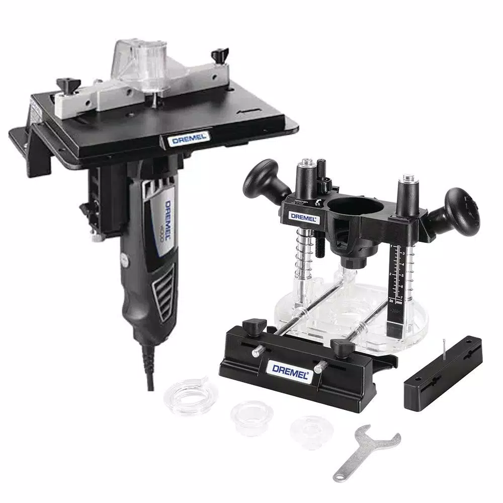 Dremel Plunge Router Attachment and Shaper/Router Table Set for Woodworking