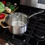 Chantal Induction 21 Steel 3.5 Qt. Stainless Steel Saucepan with Glass Lid, Brushed Stainless Steel thumbnail 2