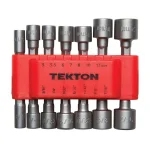TEKTON 14-Piece Quick-Change Power Nut Driver Bit Set, 3/16-7/16 in. and 5-12 mm thumbnail 7
