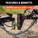 CURT Adjustable Channel Mount Trailer Hitch Ball Mount with Dual Ball, 2 in. Shank, 14,000 lbs. Capacity thumbnail 8