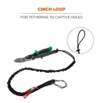 Ergodyne Squids 3100 Black Extended Shock-Absorbing Tool Lanyard with Single Carabiner thumbnail 6