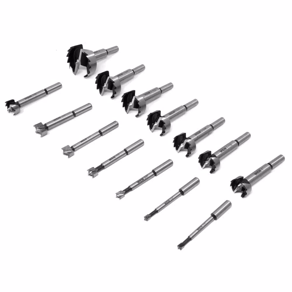 WEN 14-Piece Forstner Bit Set with Carrying Case, High Carbon Steel