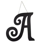 Decor Therapy 20 in. Black Script Letter A Matte MDF Wall Decor thumbnail 1