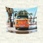 RoomMates Surf Van Large Wall Tapestry - Orange Beach & Nautical Decor thumbnail 2