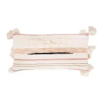 3R Studios Pink, Brown and Black Striped Kilim Throw Pillow with Tassels, 28 x 14 in. thumbnail 3