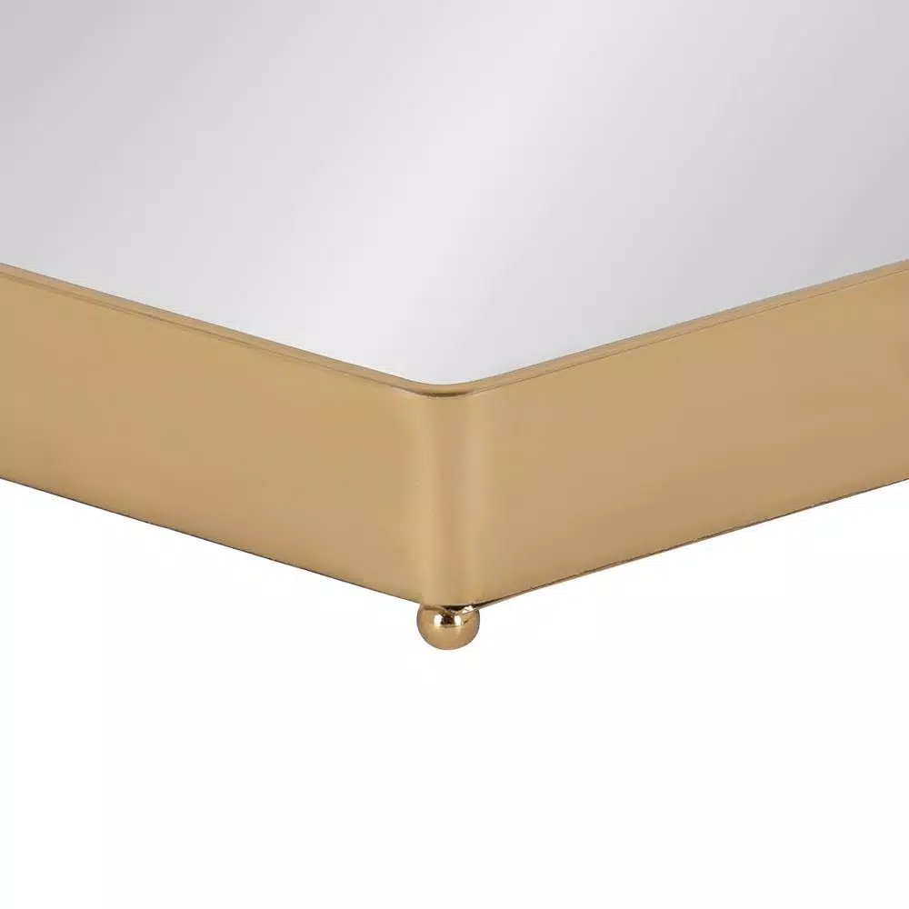 Kate and Laurel Joelyn Gold Metal Decorative Trays, Mid-Century Modern Glam Nesting Set