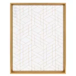 Kate and Laurel Calter Gold Geo Magnetic Memo Board - Gold and White Geometric Patterned Wall Organizer thumbnail 2
