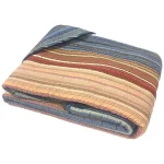Greenland Home Fashions Katy Multicolored Quilted Cotton Throw, Reversible Striped Design thumbnail 3