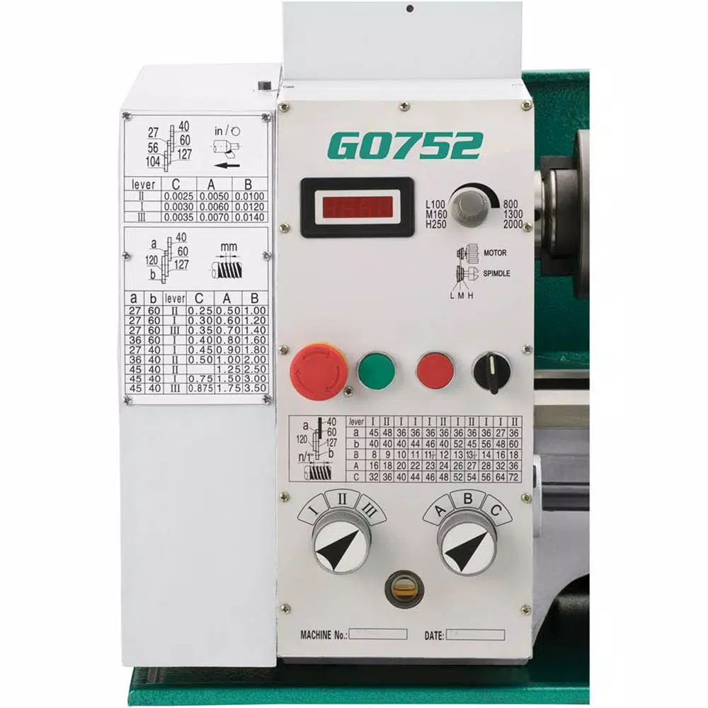 Grizzly Industrial 10 in. x 22 in. Variable-Speed Bench Lathe with Digital RPM Display