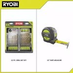 RYOBI 22-Piece Titanium Coated Drill Bit Set with Bonus 25 ft. Tape Measure thumbnail 3