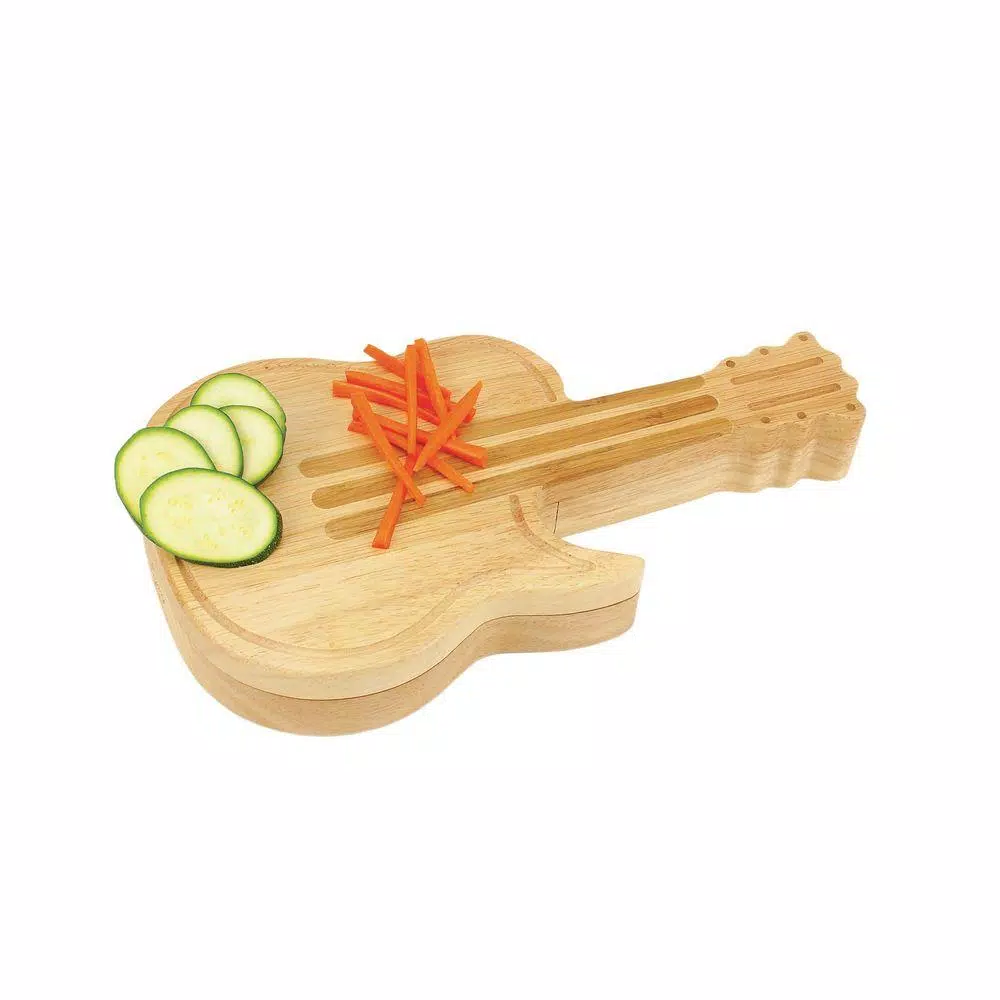 Legacy Picnic Time Guitar Cheese Board and Tool Set with Bamboo Inlays