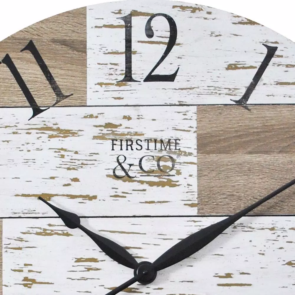 FirsTime and Co. Harper Pallets 27 in. Rustic Wall Clock