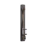LITTON LANE 36 in. Scrolled Wrought Iron Wall Sconce Candle Holder with Glass Hurricane, Deep Bronze thumbnail 2