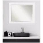 Amanti Art Corvino 33 in. W x 27 in. H Rectangular Beveled Edge Bathroom Vanity Mirror, Satin White thumbnail 6