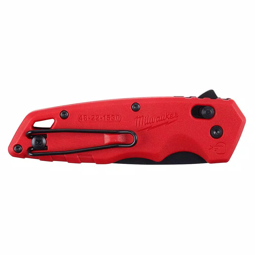 Milwaukee FASTBACK Spring-Assisted Folding Knife, 2.95 in. Stainless Steel Tanto Blade