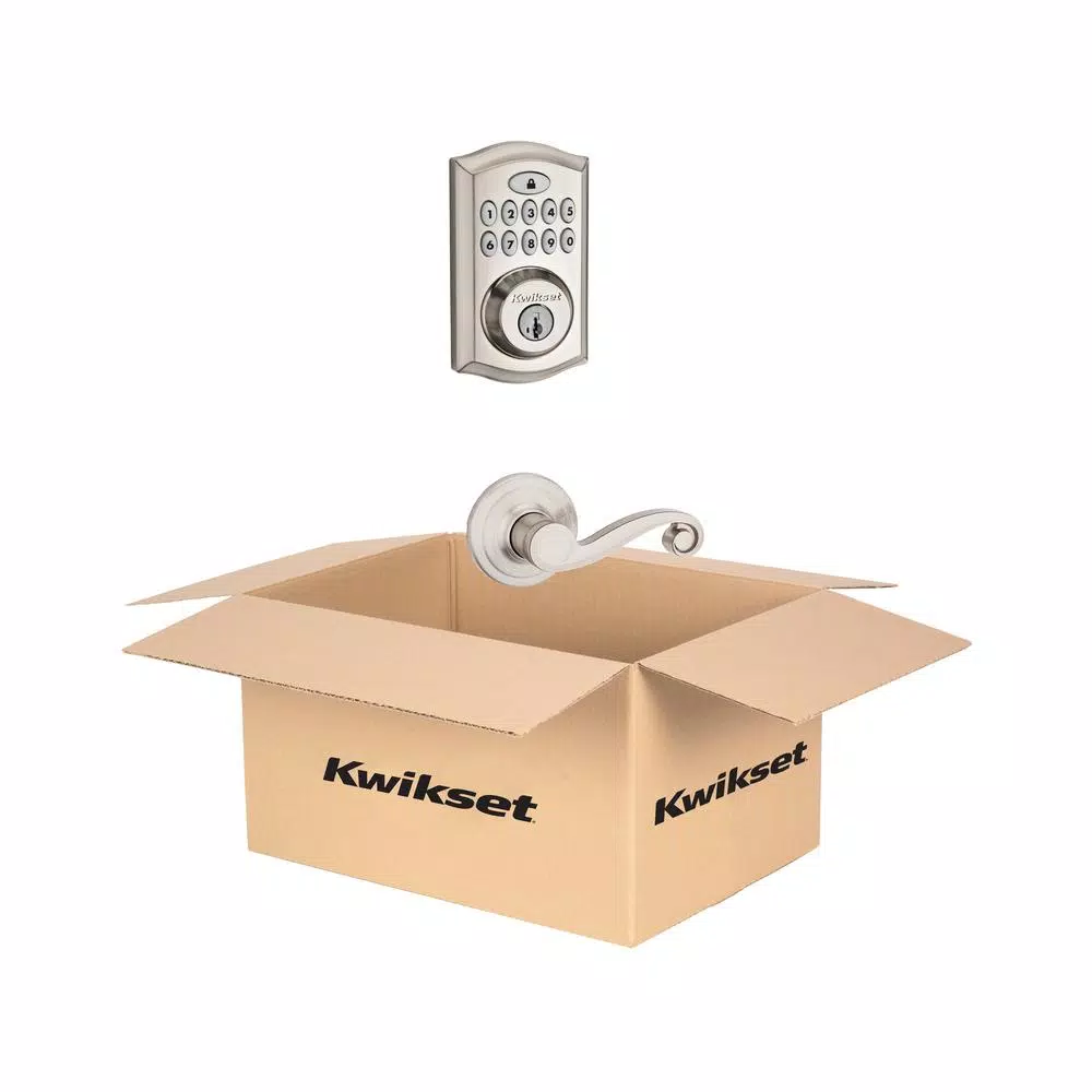 Kwikset SmartCode Satin Nickel Single Cylinder Electronic Deadbolt with SmartKey Security and Lido Lever