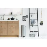 Brabantia 8 Gal. Metallic Gray Steel Step-On Trash Can with Soft-Close Lid thumbnail 7