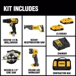 DEWALT 20V MAX Cordless 4-Tool Combo Kit with (2) 2.0 Ah Batteries & Charger thumbnail 2